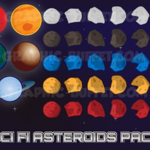 Asteroids 2D Assets Pack | Space Shooter Game Graphics | space assets