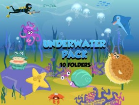 Underwater Game Graphic Pack - fish, characters and background assets