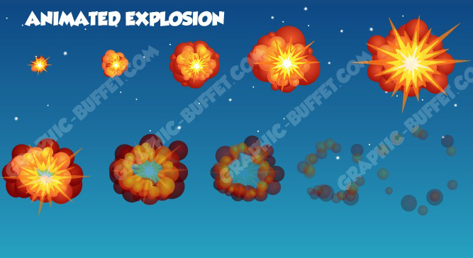 animated cartoon explosion