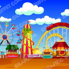 2D Fairground Scene | Day & Night | 2D Game Assets | Graphic Buffet