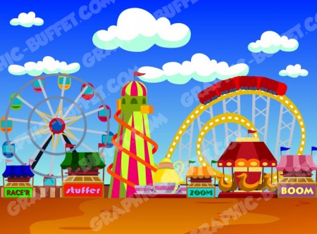 2D Fairground Scene | Day & Night | 2D Game Assets | Graphic Buffet